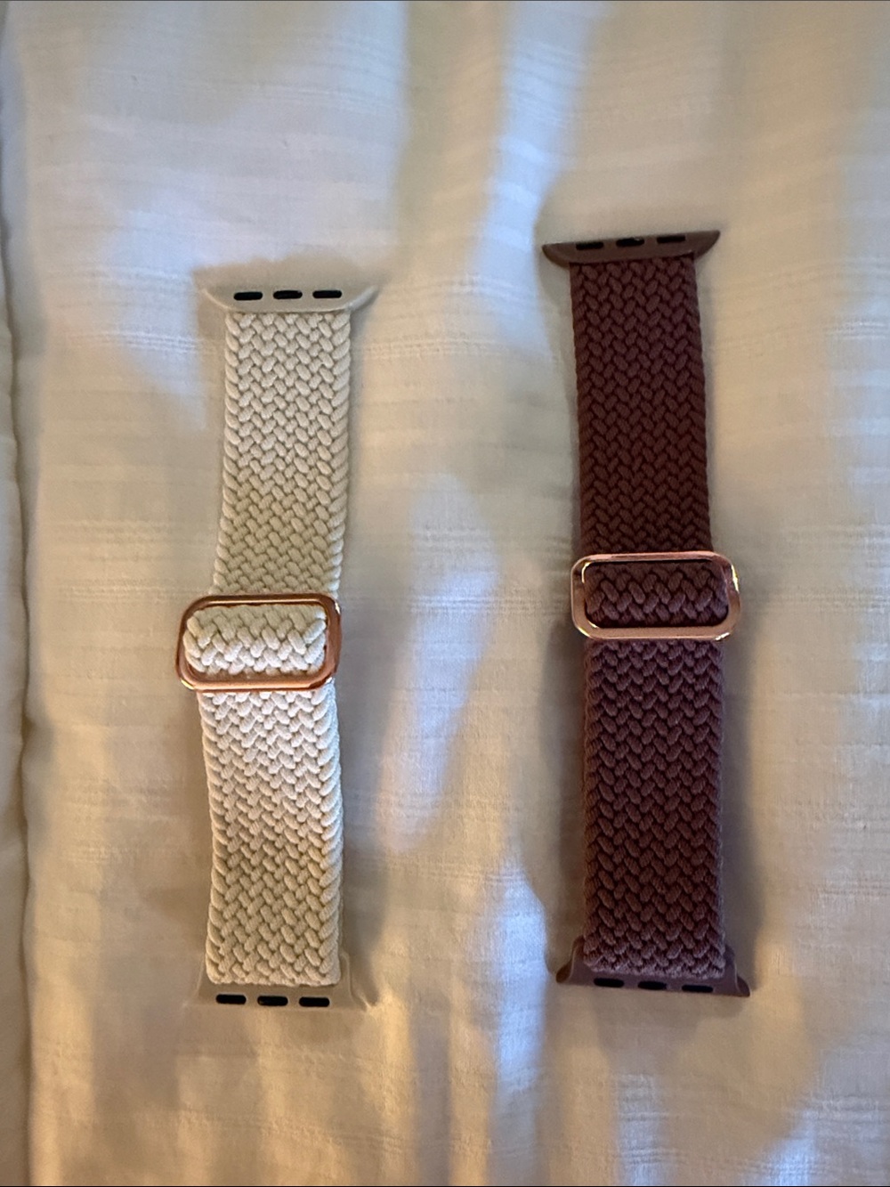 Braided Stretch Watch Band - Ivory and Brown